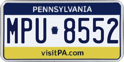 PA license plate MPU8552