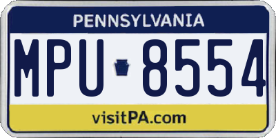 PA license plate MPU8554