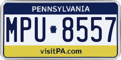 PA license plate MPU8557