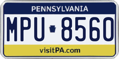 PA license plate MPU8560