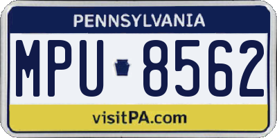 PA license plate MPU8562