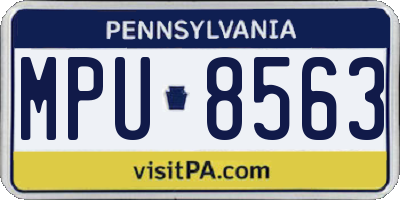 PA license plate MPU8563