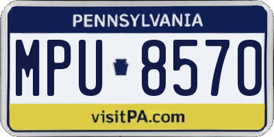 PA license plate MPU8570