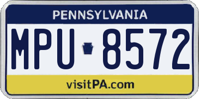 PA license plate MPU8572