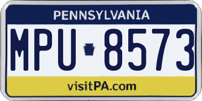 PA license plate MPU8573