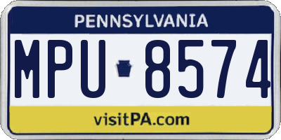 PA license plate MPU8574