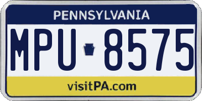 PA license plate MPU8575