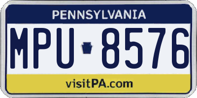 PA license plate MPU8576