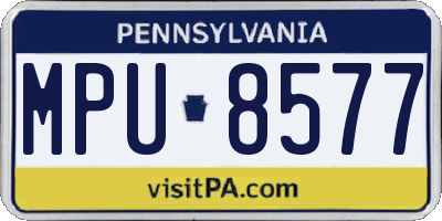 PA license plate MPU8577
