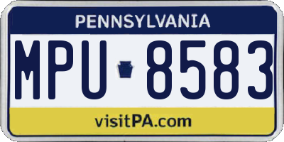 PA license plate MPU8583
