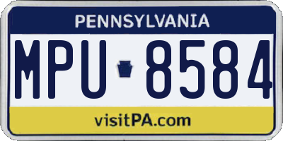 PA license plate MPU8584