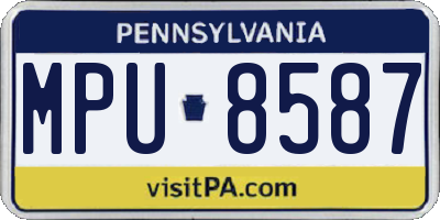 PA license plate MPU8587