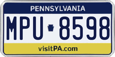 PA license plate MPU8598