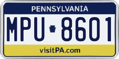 PA license plate MPU8601