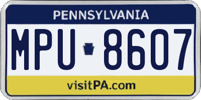 PA license plate MPU8607