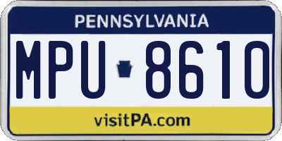 PA license plate MPU8610
