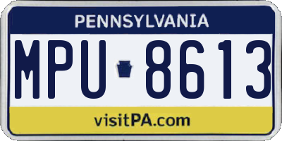 PA license plate MPU8613