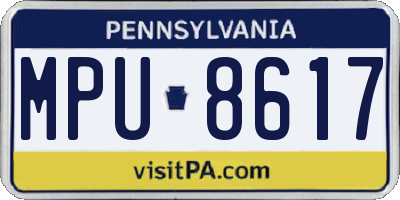 PA license plate MPU8617