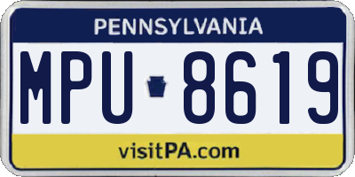 PA license plate MPU8619
