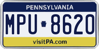 PA license plate MPU8620