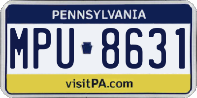 PA license plate MPU8631