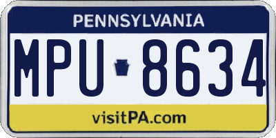 PA license plate MPU8634