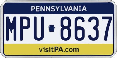 PA license plate MPU8637