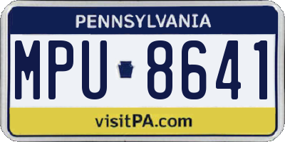 PA license plate MPU8641