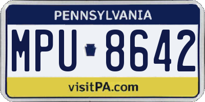 PA license plate MPU8642