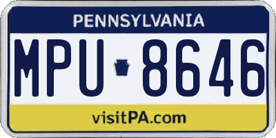 PA license plate MPU8646