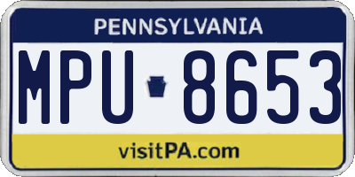 PA license plate MPU8653