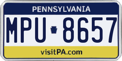 PA license plate MPU8657