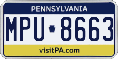 PA license plate MPU8663