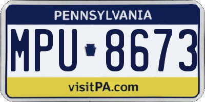 PA license plate MPU8673