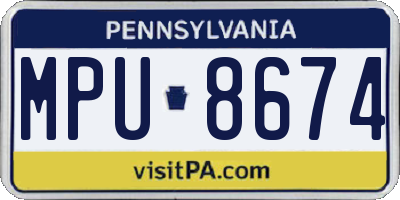 PA license plate MPU8674