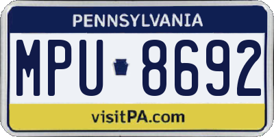 PA license plate MPU8692