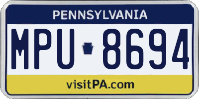 PA license plate MPU8694
