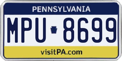 PA license plate MPU8699