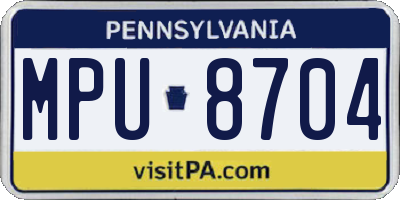 PA license plate MPU8704