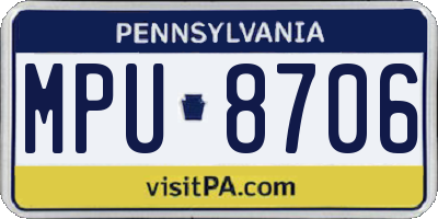 PA license plate MPU8706