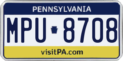 PA license plate MPU8708