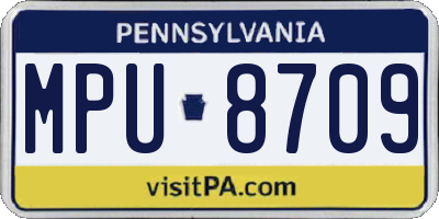 PA license plate MPU8709