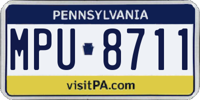 PA license plate MPU8711