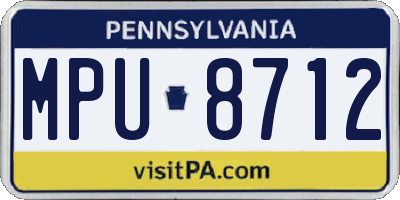 PA license plate MPU8712