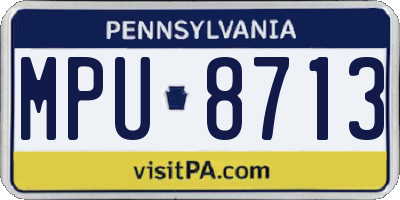 PA license plate MPU8713