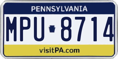 PA license plate MPU8714
