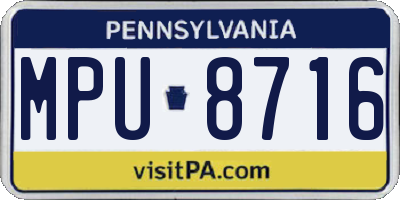 PA license plate MPU8716