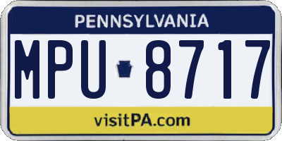 PA license plate MPU8717