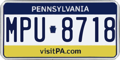 PA license plate MPU8718