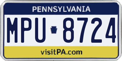 PA license plate MPU8724